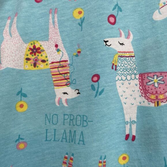 Blue Lama Print Cotton Blend Short Sleeve Nightgown Women's Size S NWOT - Picture 4 of 7